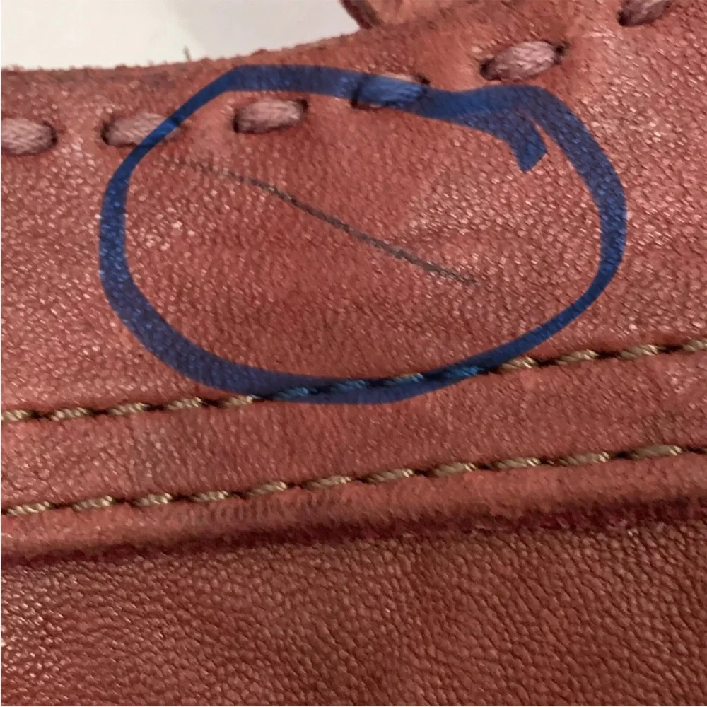 Lucky Brand Abbey Road Vintage Handbag Crossbody Messenger Leather Reddish Brown